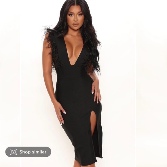 Fashion nova feather dress - Picture 1 of 7